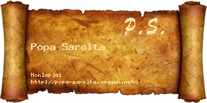 Popa Sarolta névjegykártya
